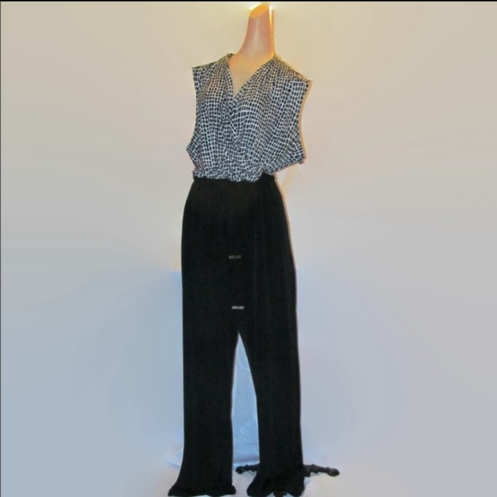 CALVIN KLEIN - Jumpsuit Black White size 16
